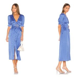 Song of Style Dimitri Blue/White Polka Dot Midi Dress